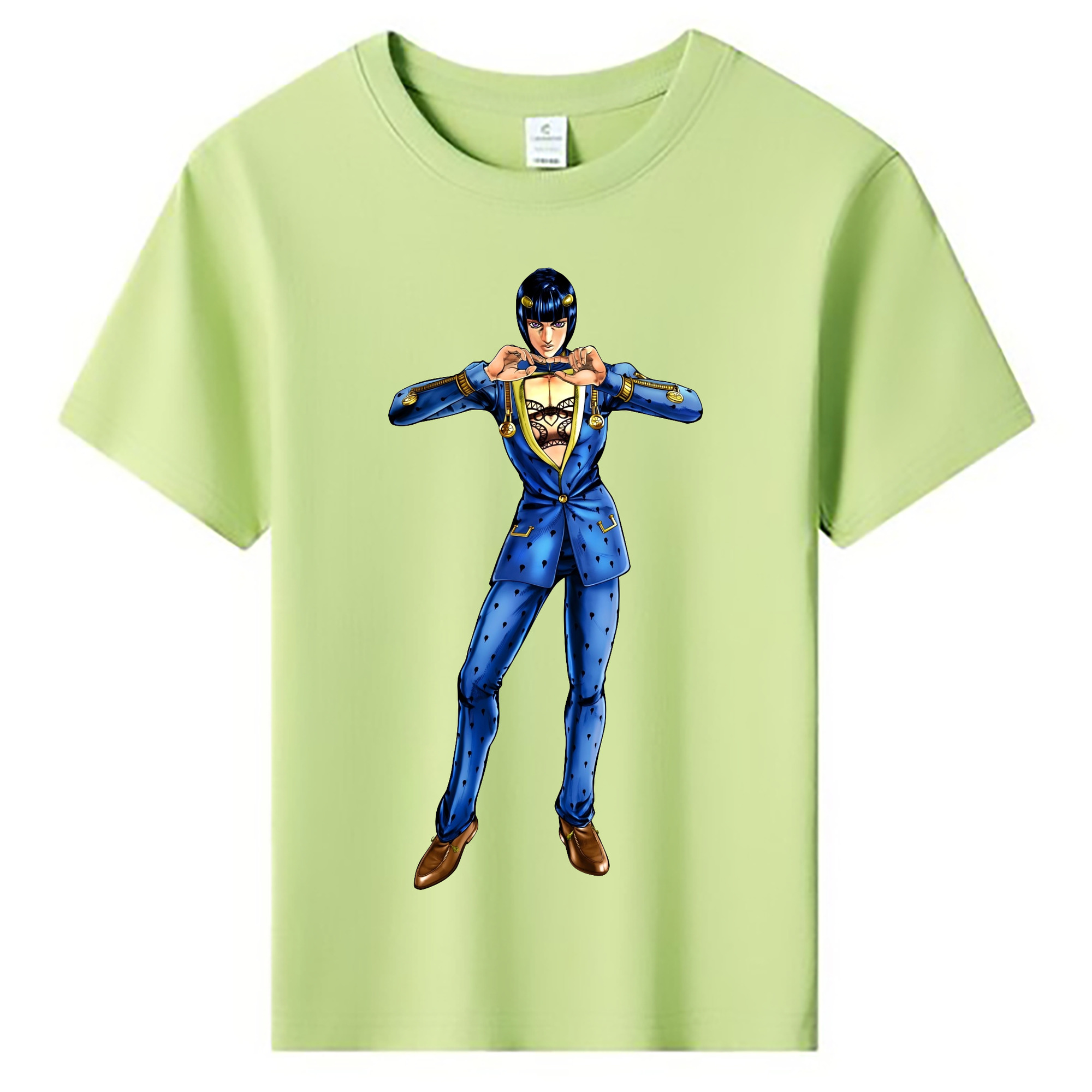 （画像用） ジョジョの奇妙な冒険 ブローノ?ブチャラティ JoJo's Bizarre Adventure Bruno Bucciarati 綿100％キッズTシャツ（フロントプリント）
